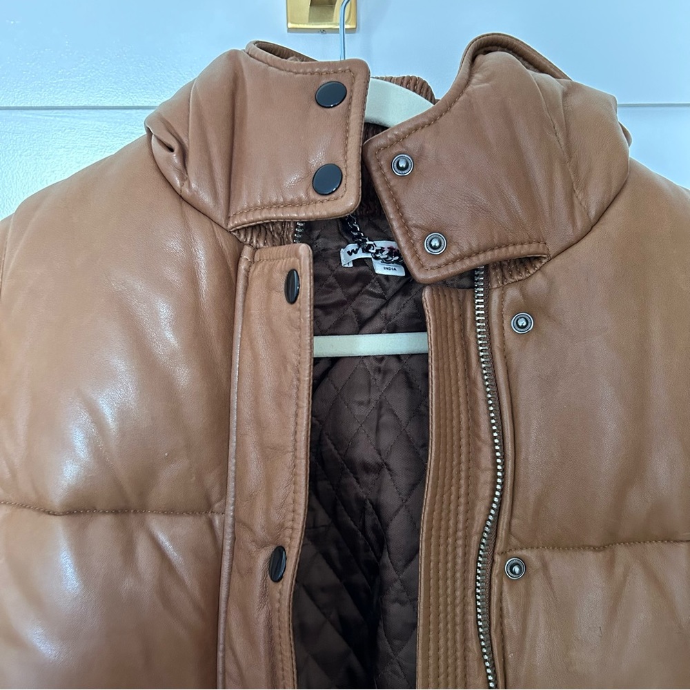 Whistles leather puffer coat jacket Size XS - Picture 4 of 8